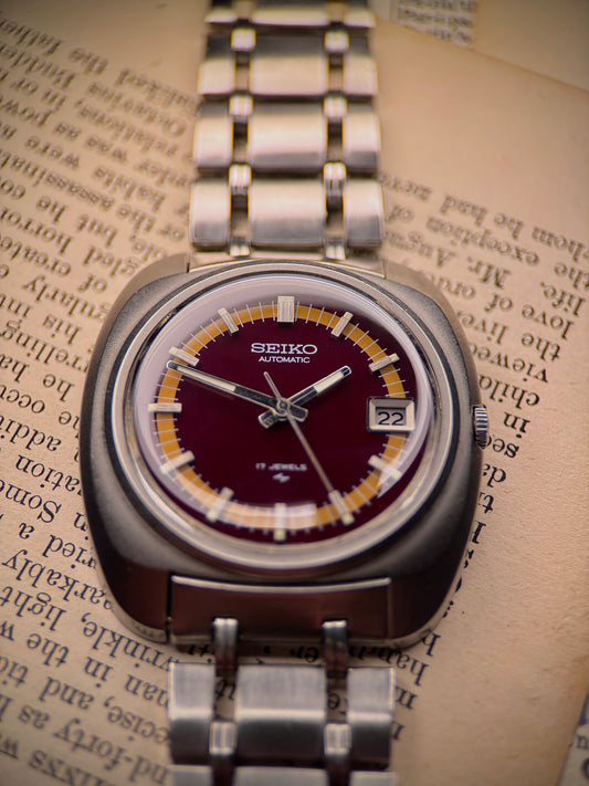 Seiko 7005-7080R | Burgundy Sunburst Dial | 1970s Japan | Rare