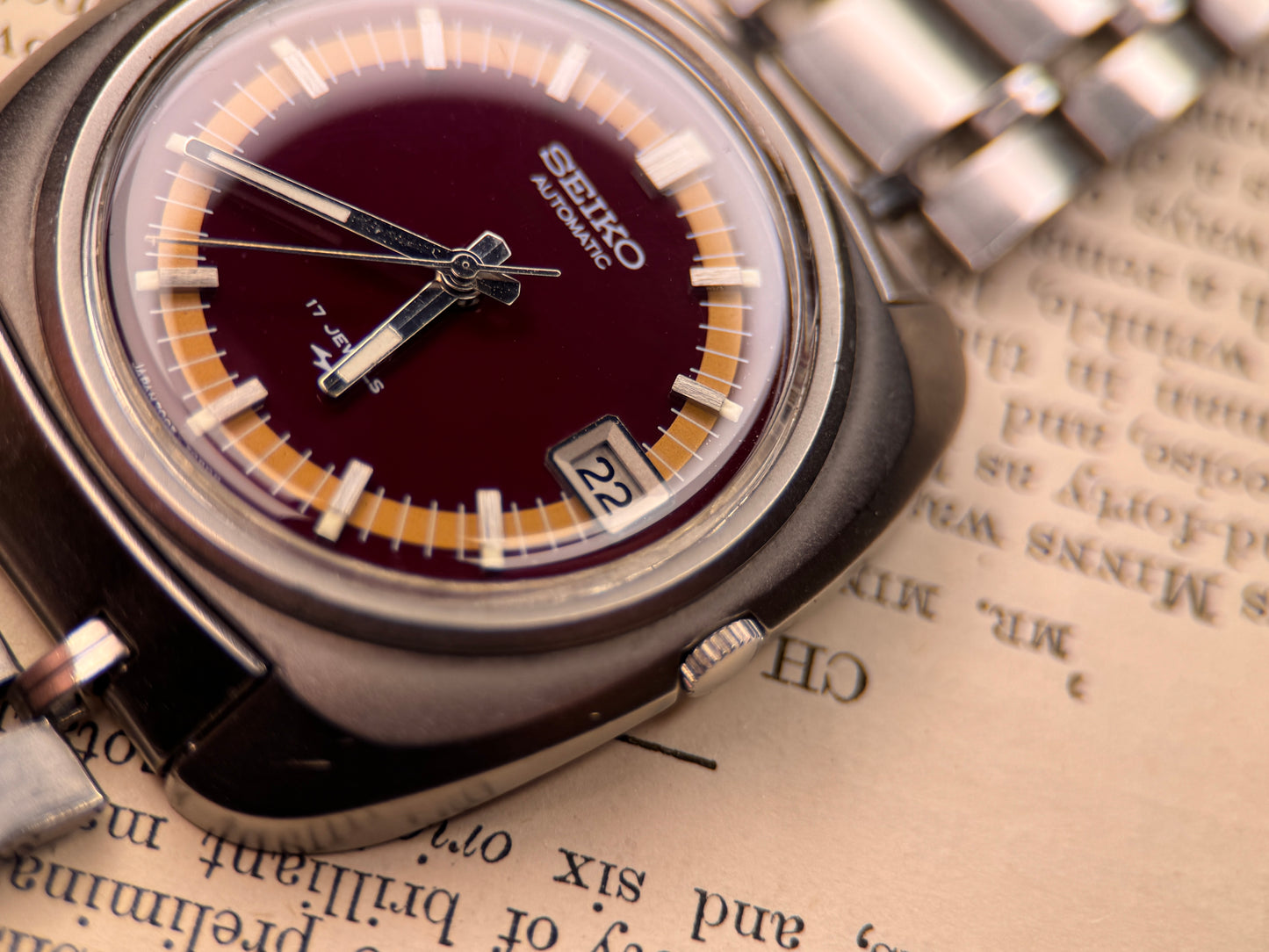 Seiko 7005-7080R | Burgundy Sunburst Dial | 1970s Japan | Rare