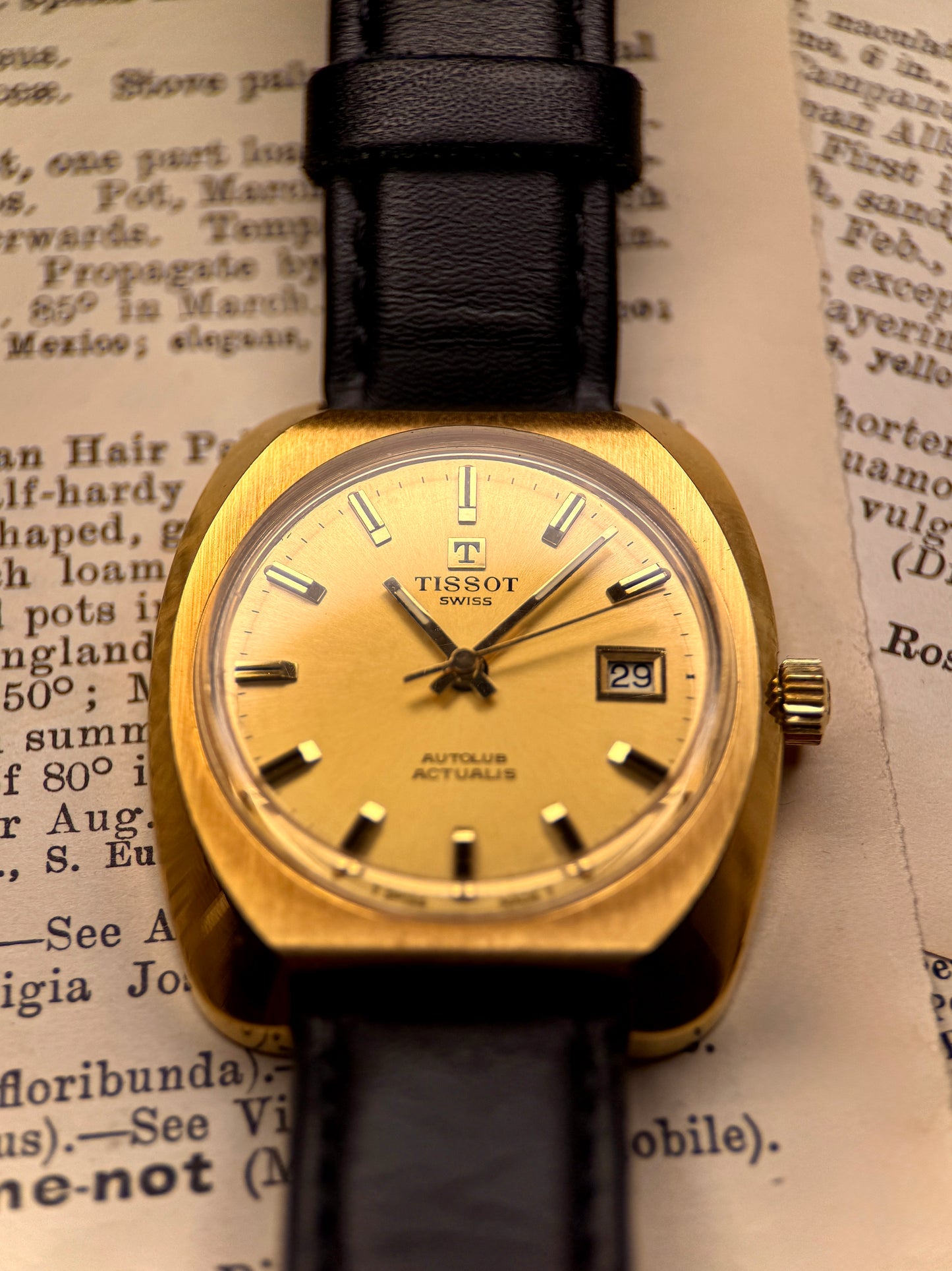 Tissot Autolub Actualis | Gold Sunburst Dial | 1970s Switzerland