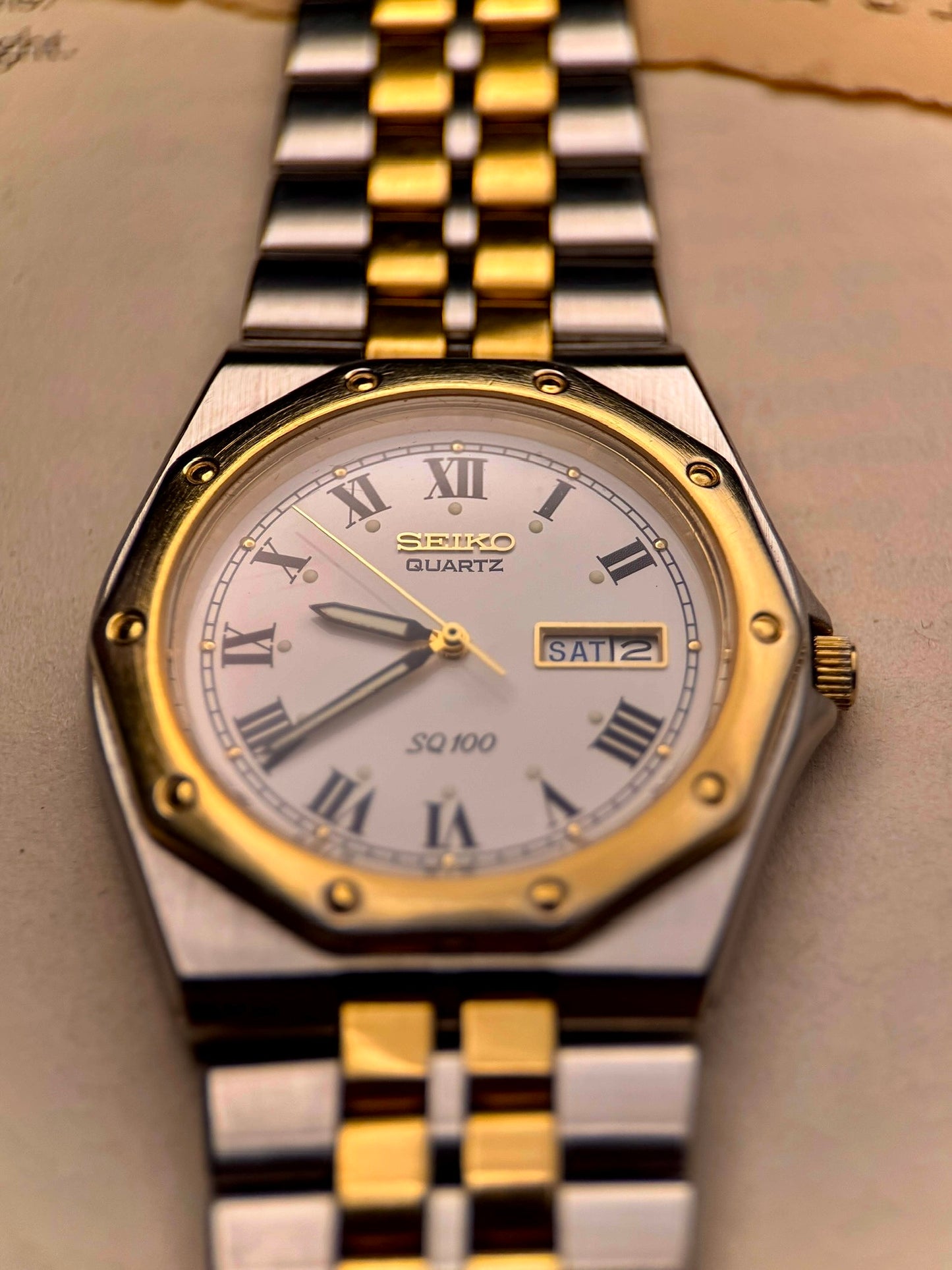 Seiko SQ100 | 5Y23-830W | Roman Dial | 1980s Japan | Rare