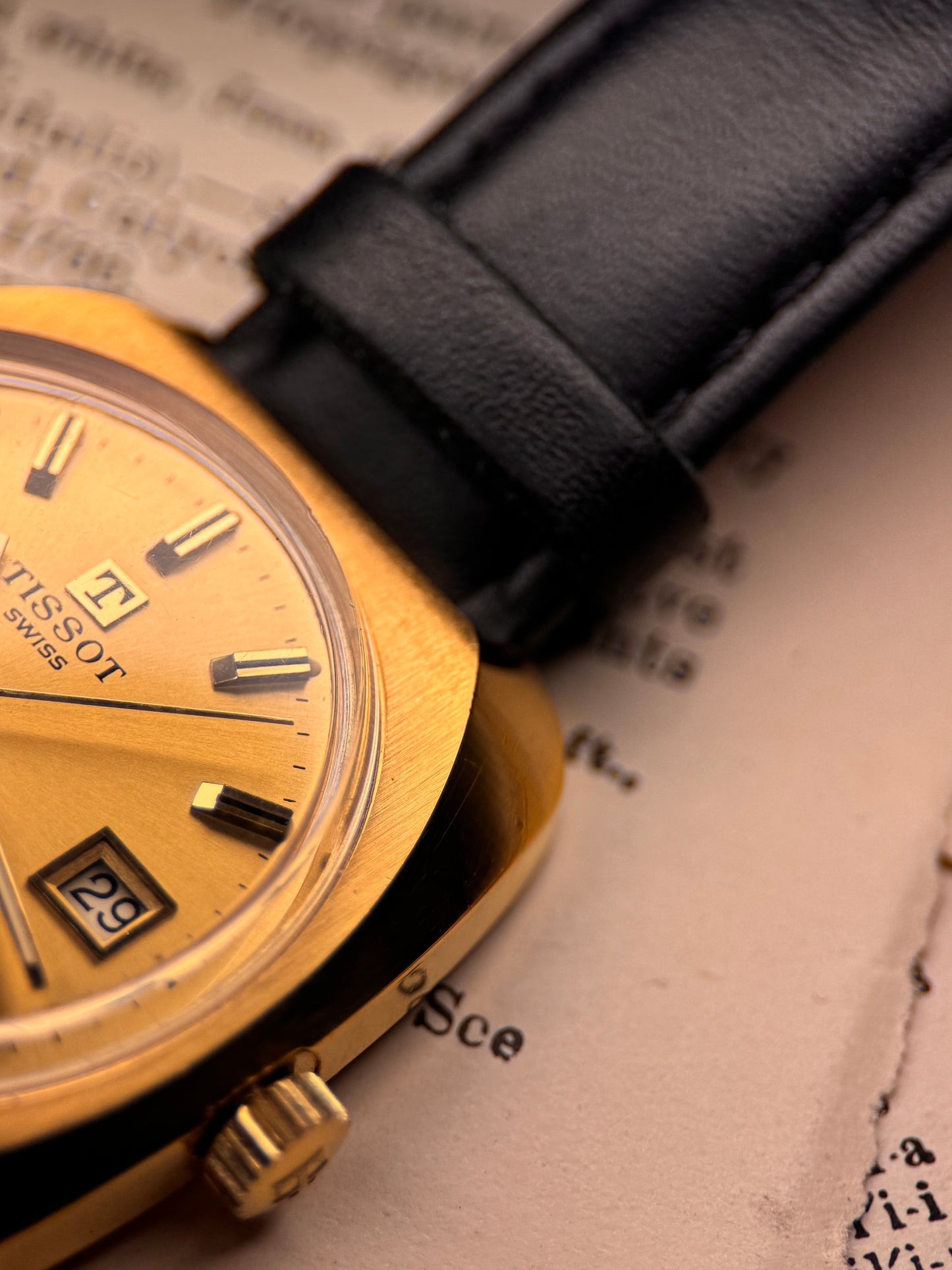 Tissot Autolub Actualis | Gold Sunburst Dial | 1970s Switzerland