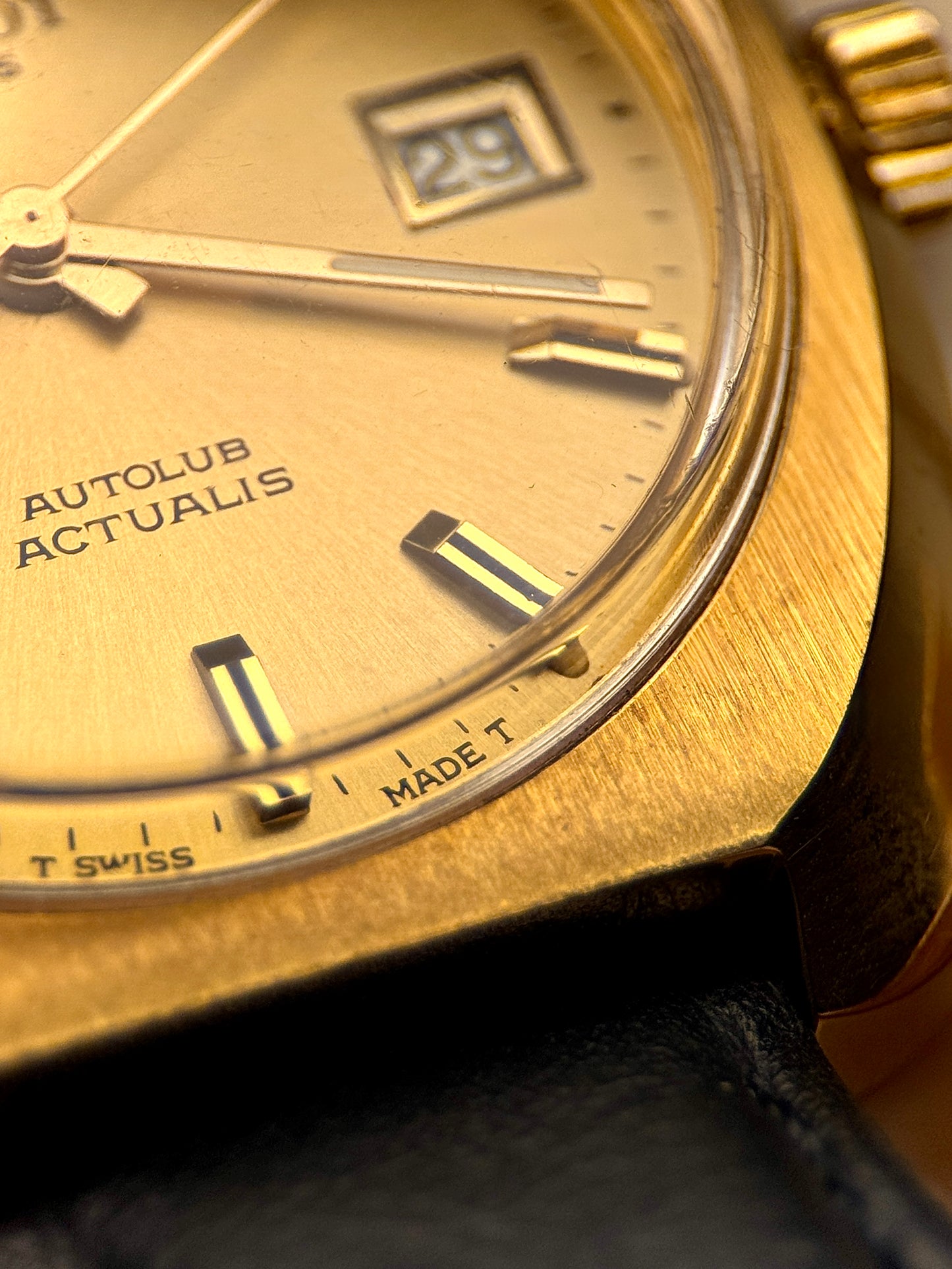 Tissot Autolub Actualis | Gold Sunburst Dial | 1970s Switzerland
