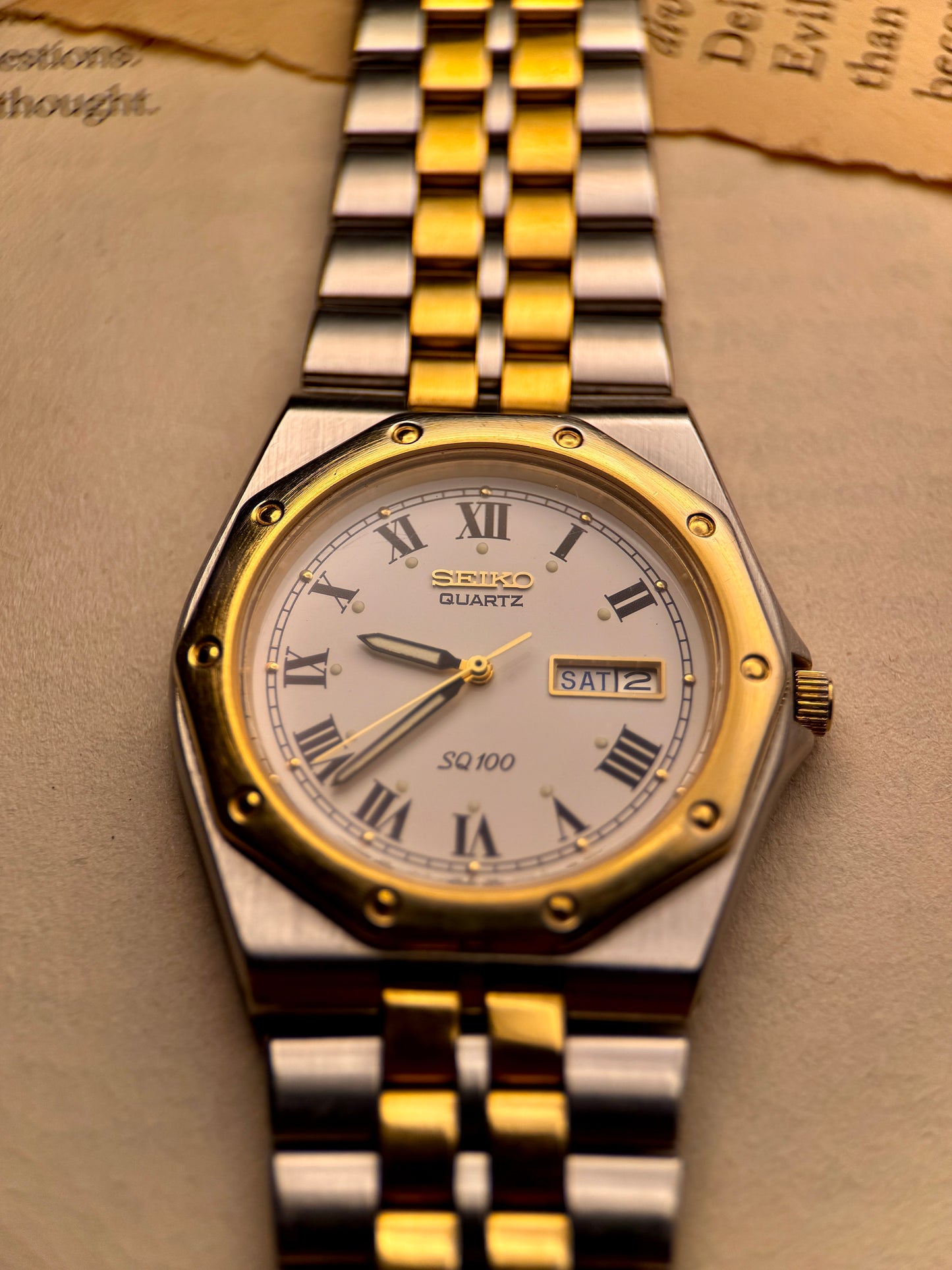 Seiko SQ100 | 5Y23-830W | Roman Dial | 1980s Japan | Rare